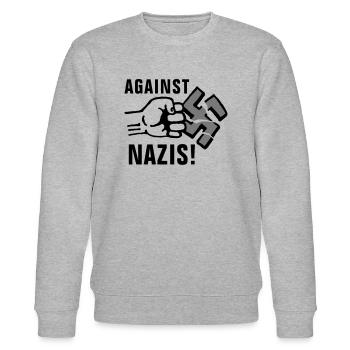 gegen_nazis_012011_g_3c - Sweat bio CHANGER Stanley/Stella Unisexe - gris chiné - Devant - Nik (191cm) & Marisol (170cm)