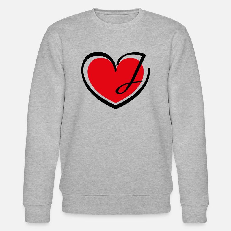 Liebe Herz Buchstabe J - Stanley/Stella Unisex Bio-Sweatshirt CHANGER  - Grau meliert
