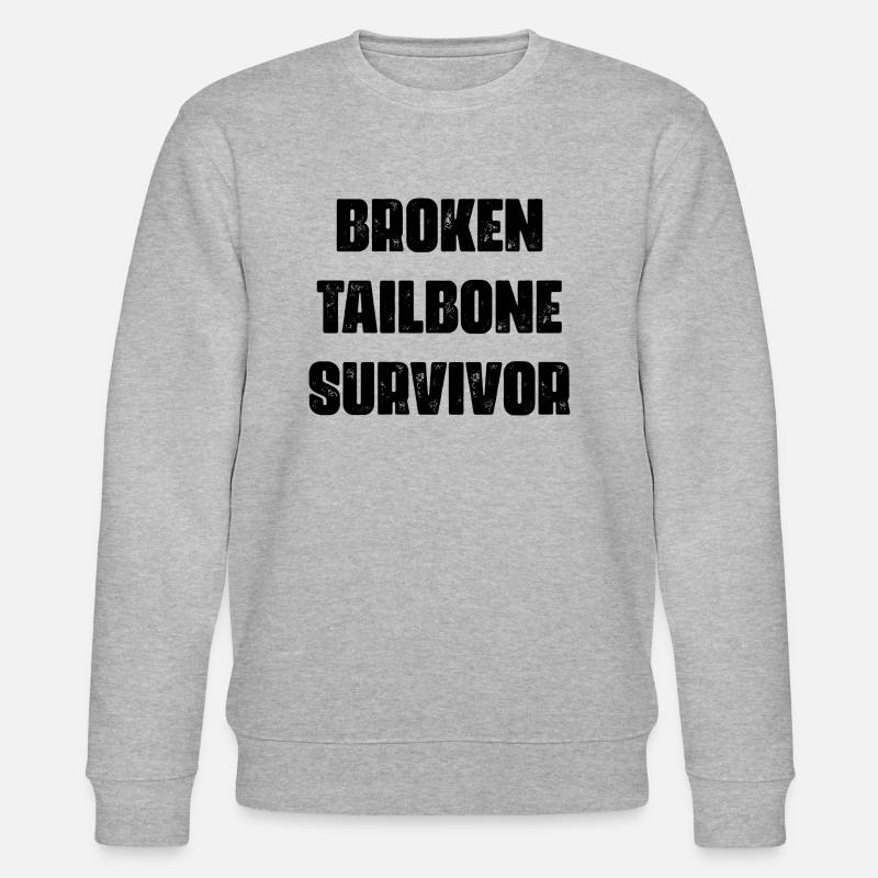 broken tailbone survivor - Stanley/Stella CHANGER Unisex Organic Sweatshirt - heather grey