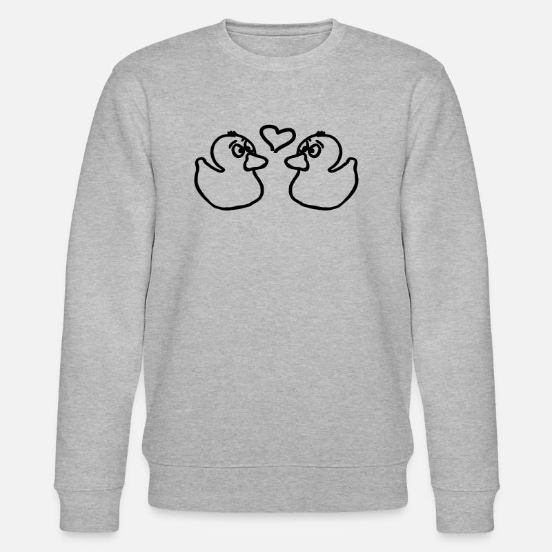 Des canards avec du cœur - Sweat bio CHANGER Stanley/Stella Unisexe - gris chiné