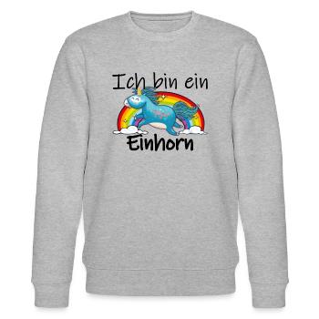 Ich bin ein Einhorn mit Regenbogen - Stanley/Stella Unisex Bio-Sweatshirt CHANGER  - Grau meliert - Vorne - Nik (191cm) & Marisol (170cm)
