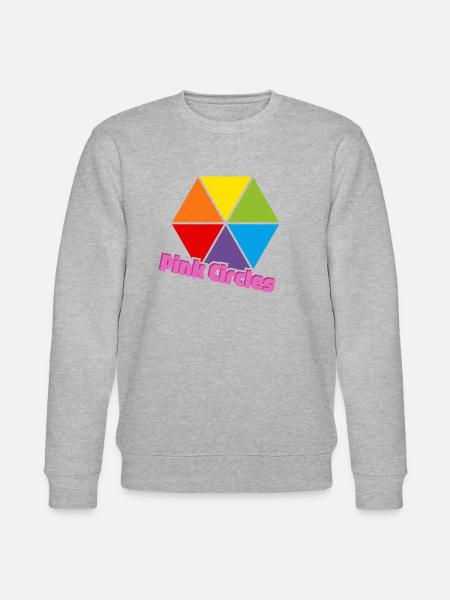 Kolorowe Trójkąty Różowe Koła - Ekologiczna bluza unisex Stanley/Stella CHANGER  - szary melanż