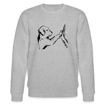 Liebeshund - Stanley/Stella Unisex Bio-Sweatshirt CHANGER  - Grau meliert - Vorne - Nik (191cm) & Marisol (170cm)