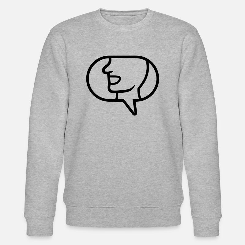 Simple icon communicate speech bubble - Stanley/Stella CHANGER Unisex Organic Sweatshirt - heather grey