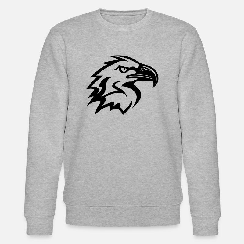 stylized eagle head in profile - Stanley/Stella CHANGER Unisex Organic Sweatshirt - heather grey