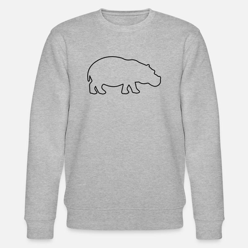 nilpferd silhouette - Stanley/Stella Unisex Bio-Sweatshirt CHANGER  - Grau meliert