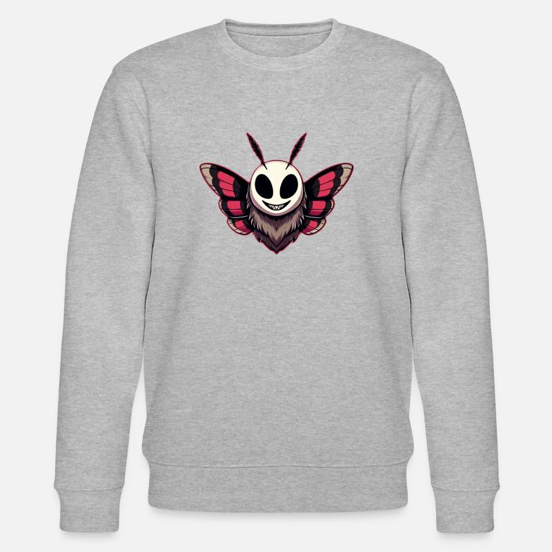 Evil Moth - Mothman Cryptid - Stanley/Stella CHANGER Unisex Organic Sweatshirt - heather grey
