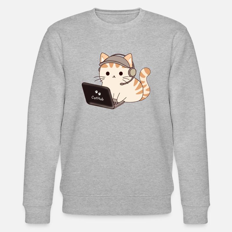 cat programmer - Stanley/Stella Unisex Bio-Sweatshirt CHANGER  - Grau meliert