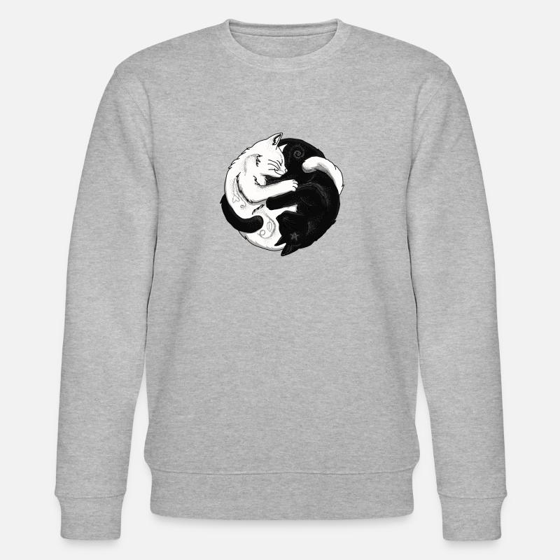 Deux chats, équilibre,blanc, noir - Sweat bio CHANGER Stanley/Stella Unisexe - gris chiné