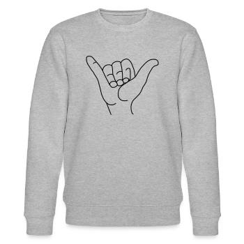Surfer Gruß - Stanley/Stella Unisex Bio-Sweatshirt CHANGER  - Grau meliert - Vorne - Nik (191cm) & Marisol (170cm)