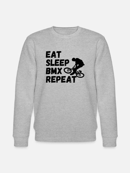 manger dormir bmx répéter - humour vélo - Sweat bio CHANGER Stanley/Stella Unisexe - gris chiné