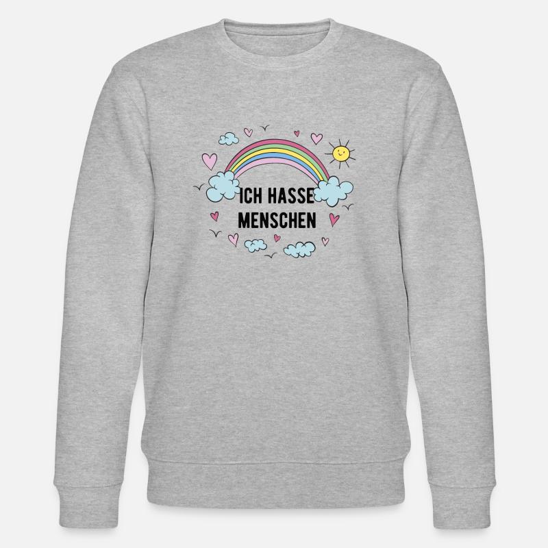 ich hasse menschen regenbogen - Stanley/Stella Unisex Bio-Sweatshirt CHANGER  - Grau meliert