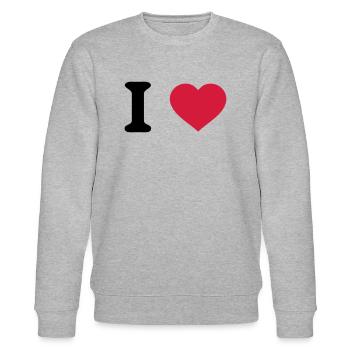 i love - Sweat bio CHANGER Stanley/Stella Unisexe - gris chiné - Devant - Nik (191cm) & Marisol (170cm)