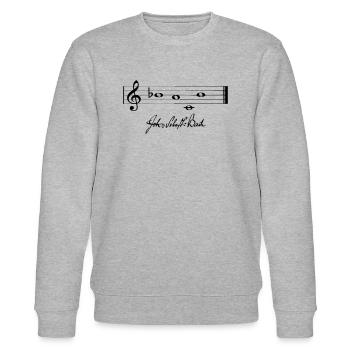 Notes de musique: «BACH» - Sweat bio CHANGER Stanley/Stella Unisexe - gris chiné - Devant - Nik (191cm) & Marisol (170cm)