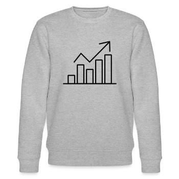 Share price - Stanley/Stella CHANGER Unisex Organic Sweatshirt - heather grey - Front - Nik (191cm) & Marisol (170cm)