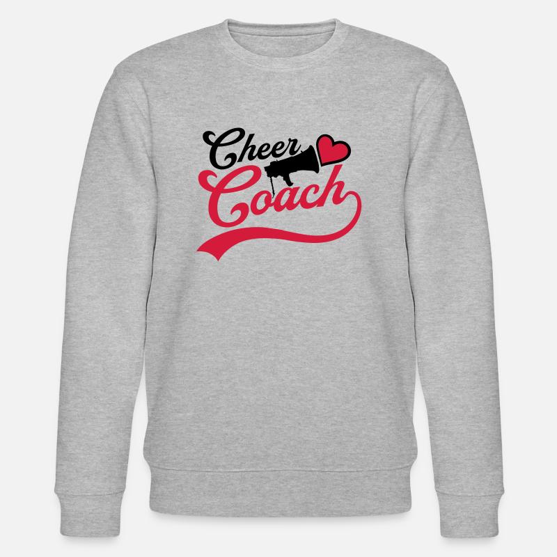 Herz Cheer Coach Megafon - Stanley/Stella Unisex Bio-Sweatshirt CHANGER  - Grau meliert