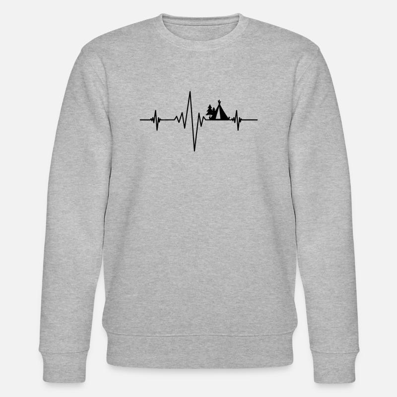 Heartbeat Camping - Stanley/Stella Unisex Bio-Sweatshirt CHANGER  - Grau meliert