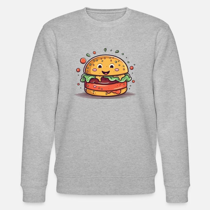 Ein Burger ins Gesicht - Stanley/Stella Unisex Bio-Sweatshirt CHANGER  - Grau meliert