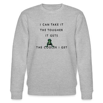 The tougher it gets, the cooler I get - Stanley/Stella Unisex Bio-Sweatshirt CHANGER  - Grau meliert - Vorne - Nik (191cm) & Marisol (170cm)