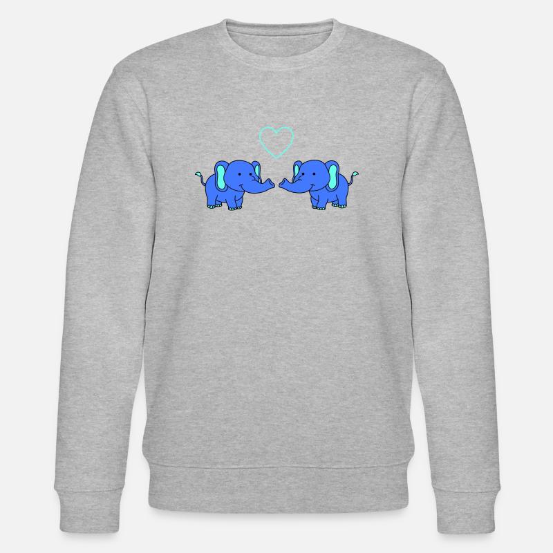 Éléphants amoureux - Sweat bio CHANGER Stanley/Stella Unisexe - gris chiné