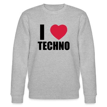 I LOVE TECHNO 2 - Sweat bio CHANGER Stanley/Stella Unisexe - gris chiné - Devant - Nik (191cm) & Marisol (170cm)