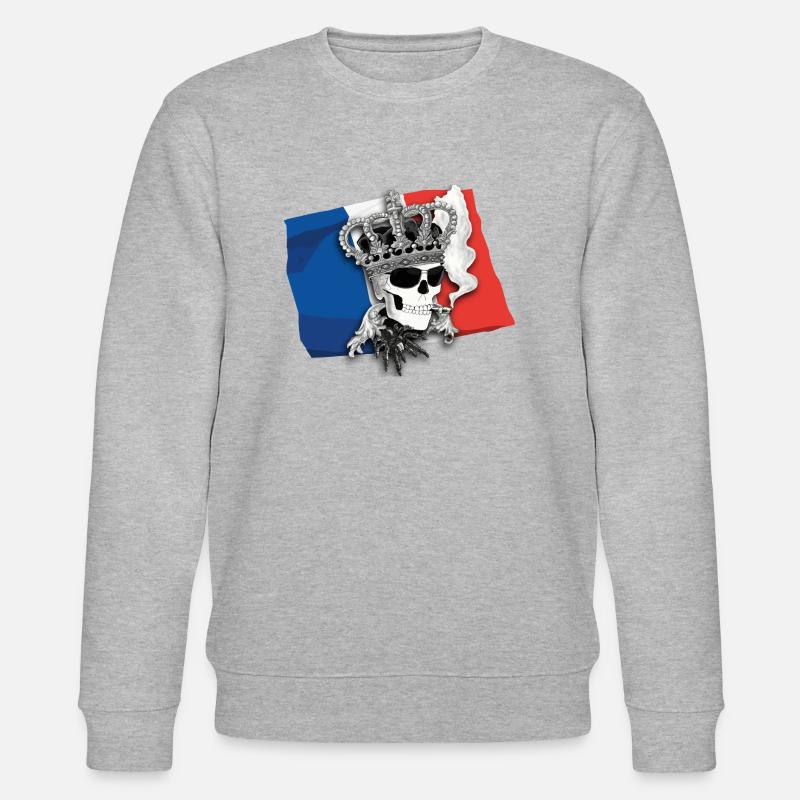 Fanshirt-Frankreich - Stanley/Stella Unisex Bio-Sweatshirt CHANGER  - Grau meliert