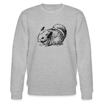 Chinchilla outline - Stanley/Stella CHANGER Unisex Organic Sweatshirt - heather grey - Front - Nik (191cm) & Marisol (170cm)