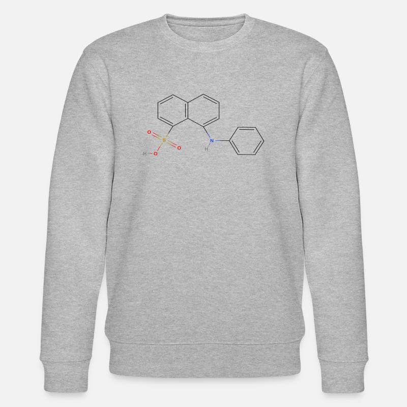Lipase Molekül - Farbige Strukturformel - Stanley/Stella Unisex Bio-Sweatshirt CHANGER  - Grau meliert