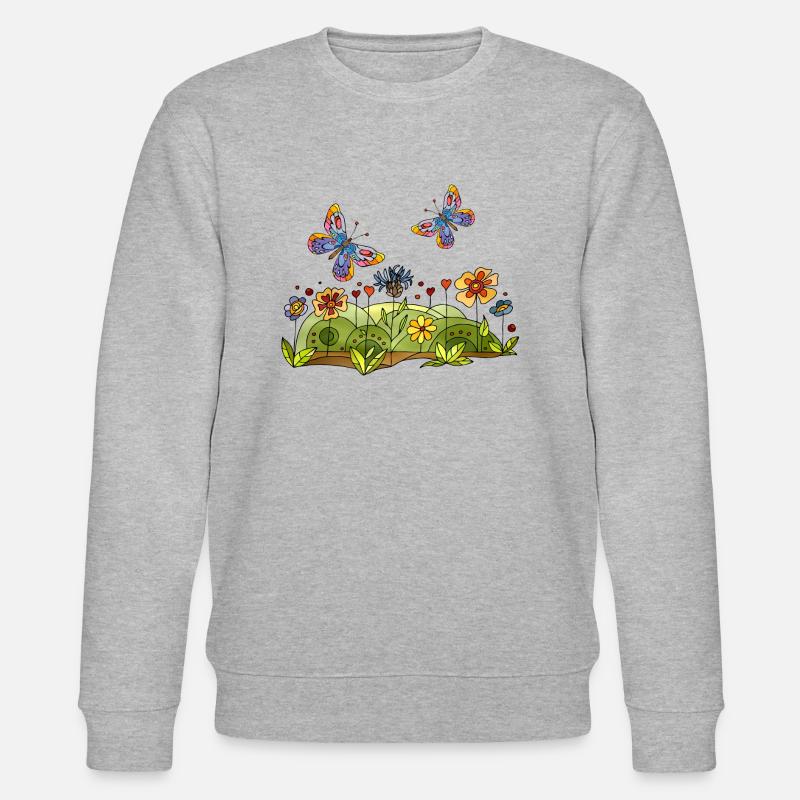 Schmetterlinge - Stanley/Stella Unisex Bio-Sweatshirt CHANGER  - Grau meliert