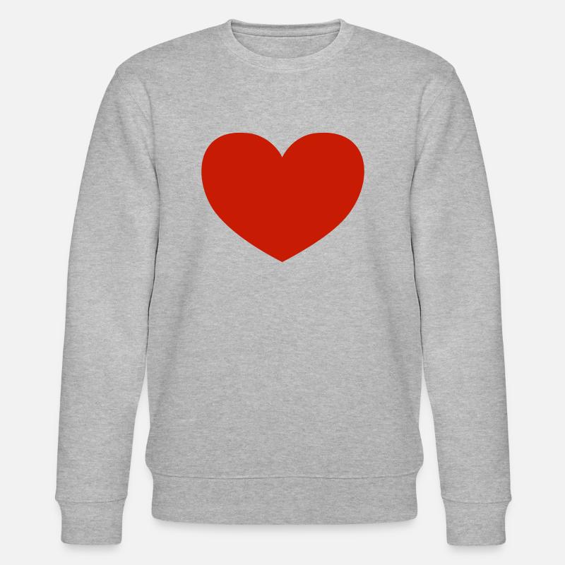 Schlichtes Herz / plain heart (1c) - Stanley/Stella Unisex Bio-Sweatshirt CHANGER  - Grau meliert
