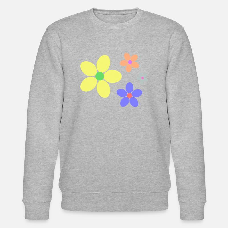 bunte Blumen Hippie retro - Stanley/Stella Unisex Bio-Sweatshirt CHANGER  - Grau meliert