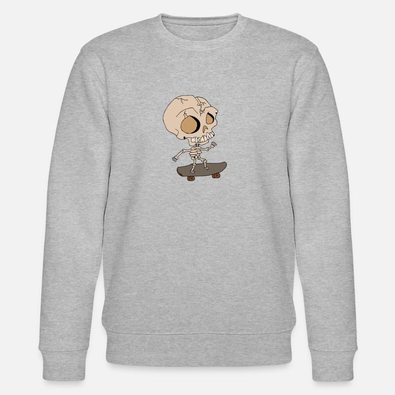 Skateboard Skelett - Stanley/Stella Unisex Bio-Sweatshirt CHANGER  - Grau meliert