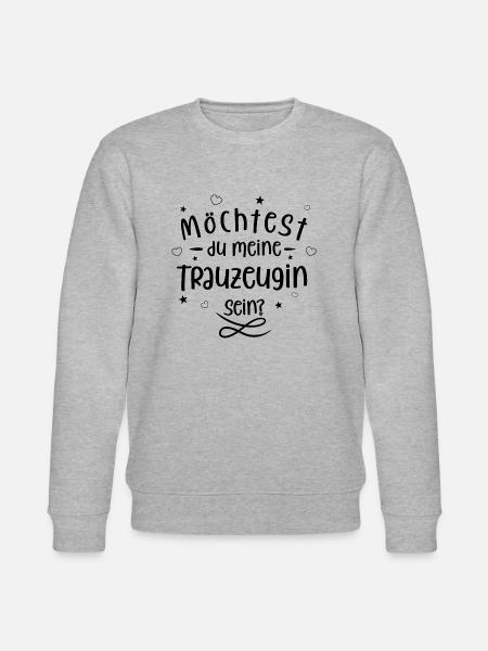 Möchtest du meine Trauzeugin sein? (schwarz) - Stanley/Stella Unisex Bio-Sweatshirt CHANGER  - Grau meliert