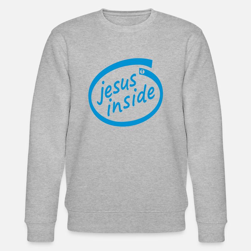 Jésus à l'intérieur - Nerd - Jesus4m3 - Sweat bio CHANGER Stanley/Stella Unisexe - gris chiné