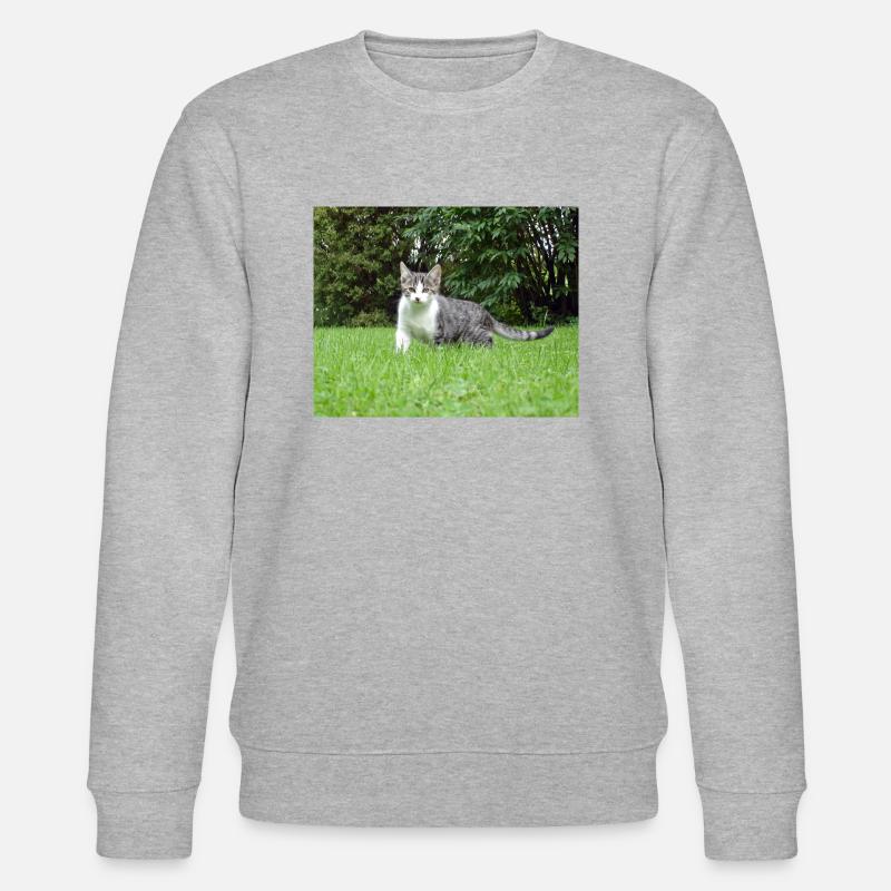 Neugieriges Kätzchen - Stanley/Stella Unisex Bio-Sweatshirt CHANGER  - Grau meliert
