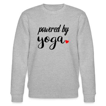 Powered By Yoga avec le cœur | Yoga Motivation - Sweat bio CHANGER Stanley/Stella Unisexe - gris chiné - Devant - Nik (191cm) & Marisol (170cm)