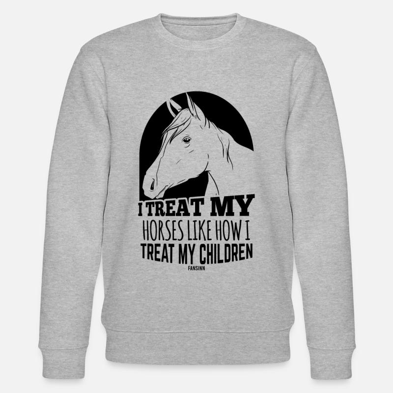 Reittraining Pflegepferd Hengst - Stanley/Stella Unisex Bio-Sweatshirt CHANGER  - Grau meliert