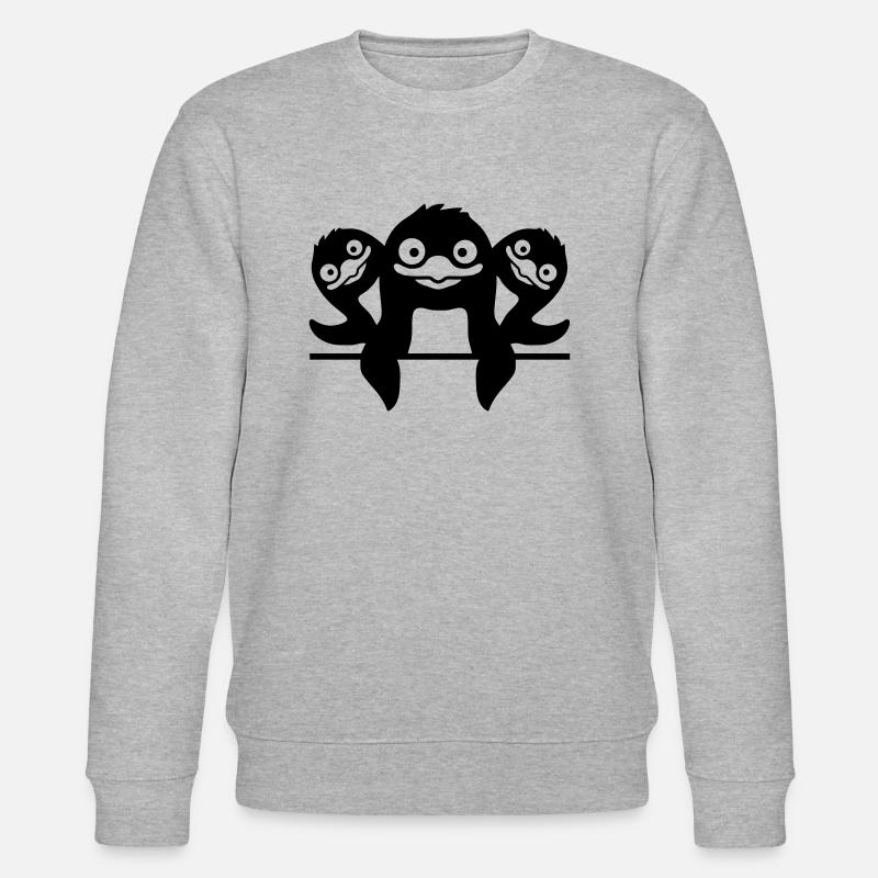 Drôles de pingouins 3 amis - Sweat bio CHANGER Stanley/Stella Unisexe - gris chiné