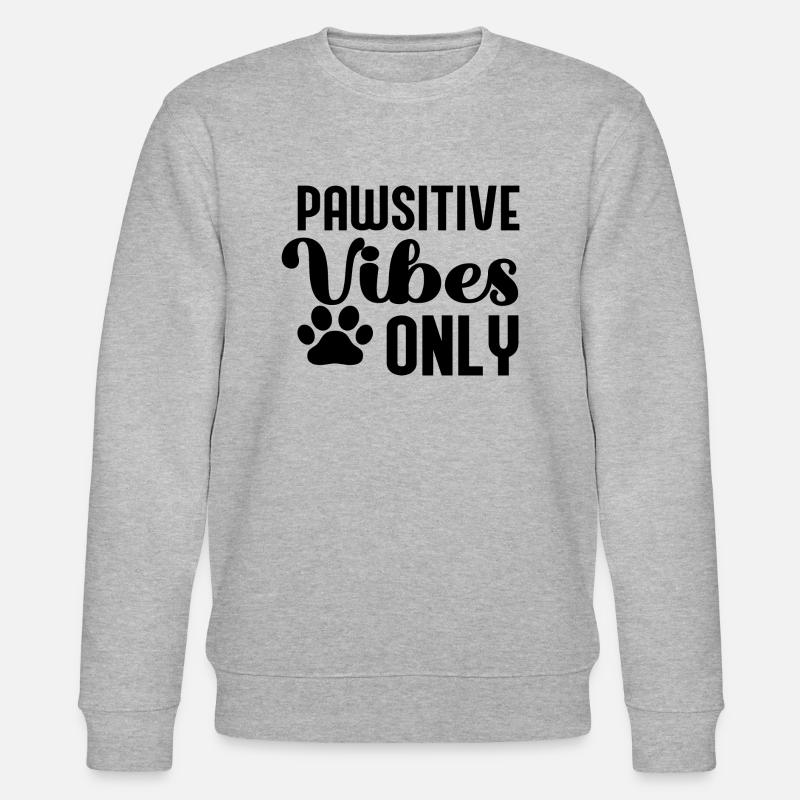 Pawsitive Vibes Only - Stanley/Stella Unisex Bio-Sweatshirt CHANGER  - Grau meliert