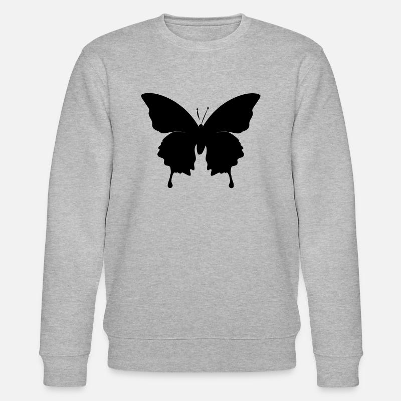 Schmetterlingssilhouette - Stanley/Stella Unisex Bio-Sweatshirt CHANGER  - Grau meliert
