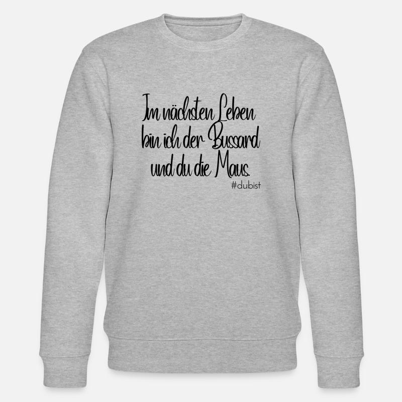 Ich bin der Bussard - Stanley/Stella Unisex Bio-Sweatshirt CHANGER  - Grau meliert
