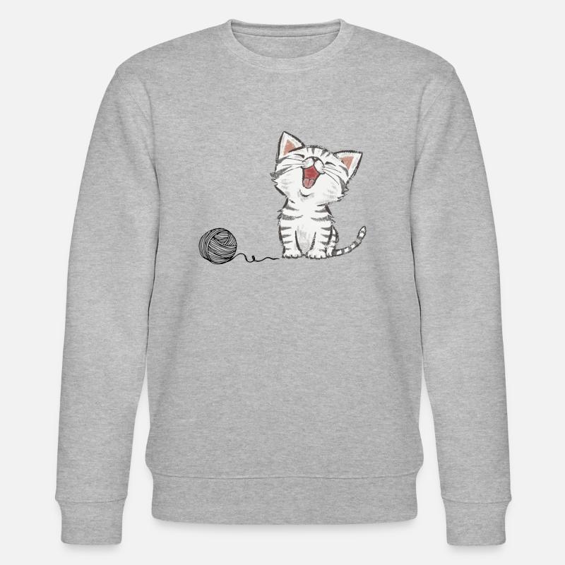 Süße Katze - Stanley/Stella Unisex Bio-Sweatshirt CHANGER  - Grau meliert