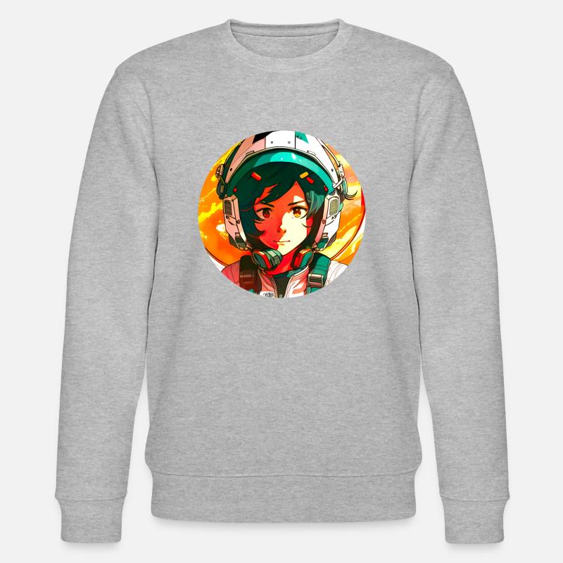 Anime Pilot - Stanley/Stella CHANGER Unisex Organic Sweatshirt - heather grey