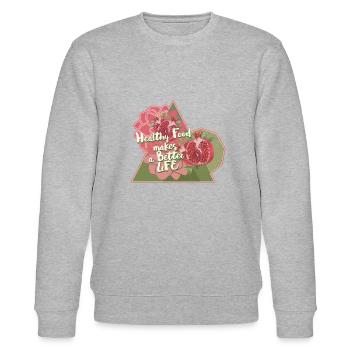 Esse gesund dann lebst Du gut - Stanley/Stella Unisex Bio-Sweatshirt CHANGER  - Grau meliert - Vorne - Nik (191cm) & Marisol (170cm)