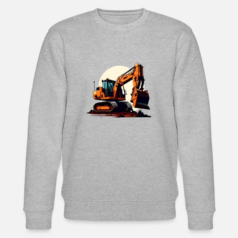 Bagger| Schaufelbagger | Retro - Stanley/Stella Unisex Bio-Sweatshirt CHANGER  - Grau meliert