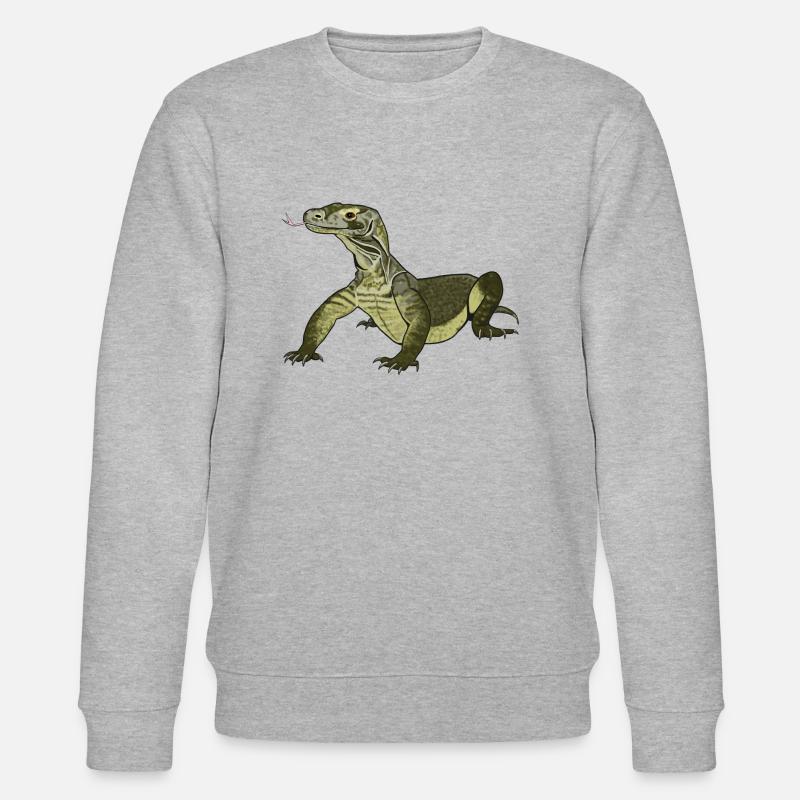 Komodowaran Varanus komodoensis Rieseneidechse - Stanley/Stella Unisex Bio-Sweatshirt CHANGER - Grau meliert