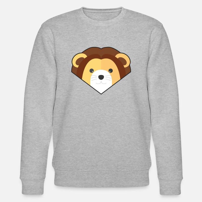 Lion simple mignon - Sweat bio CHANGER Stanley/Stella Unisexe - gris chiné