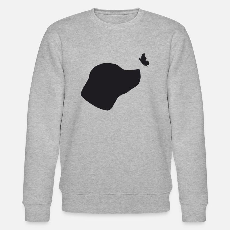 Labrador mit Schmetterling - Stanley/Stella Unisex Bio-Sweatshirt CHANGER  - Grau meliert