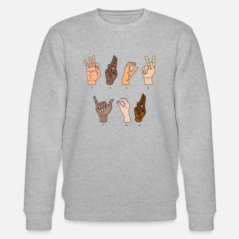 F*CK You! Funny Statement - Stanley/Stella Unisex Bio-Sweatshirt CHANGER  - Grau meliert
