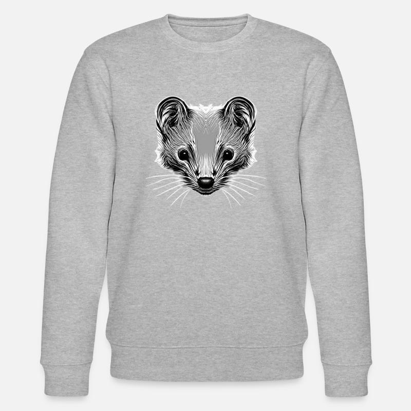 STILISIERTER MARDERKOPF - Stanley/Stella Unisex Bio-Sweatshirt CHANGER  - Grau meliert
